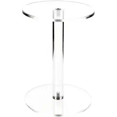 Plymor Clear Acrylic Round Barbell Pedestal Display Riser 8 inches (Height) x 6 inches (Depth) (1/4 inches thick)