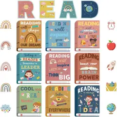 43 Pcs Reading Bulletin Board Sets -Boho