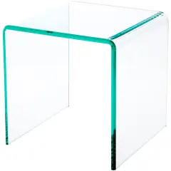Plymor Clear Acrylic "Green Glass-Look Beveled Edge" Display Riser 7" x 7" x 7" (1/4" thick)