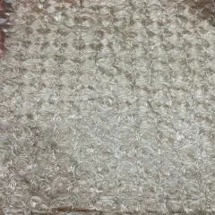 1 Yard Exquisite 3D Rose Design Satin Rosette Ribbon Fabric 54" Width Champagne