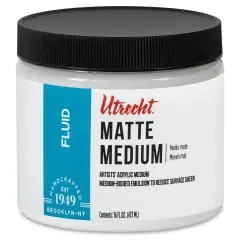 Utrecht Artists' Acrylic Fluid Medium - Matte Medium, 16 oz