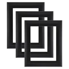 Cardinali Plein Aire Frame, Black 12x24", 3 Pack &ndash; 3" Wide Moulding with Raised Edge 1/2" Rabbet Depth, Classic Canvas Frame for Painting or Artwork, Made in USA