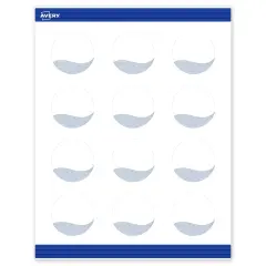 Avery Printable Round Business Cards with Sure Feed Technology, Pre-Printed Colorful Design, Matte White, 2" Diameter, Laser & Inkjet Compatible, 120 Total, Great for Branding, Marketing, and Events