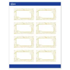 Avery Printable Rectangle Business Cards with Sure Feed Technology, Pre-Printed Gold Florals, Matte White, 2" x 3.5", Laser & Inkjet Compatible, 80 Total