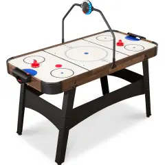 Best Choice Products 54in Air Hockey Game Table w/ LED Lights, Scoreboard, Powerful Motor Walnut