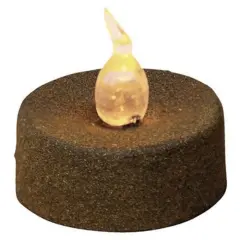 Cinnamon Textured Timer LED Tealight &ndash; Battery-Operated Rustic Candle with White Flame