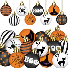 24 Pcs 1.57 Inches Halloween Ball Ornaments -Classic Color