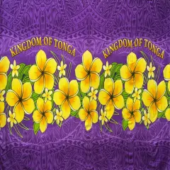 Plumeria Kingdom of Tonga Sarong 72" L x 45" W Purple