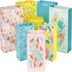 Spring Gift Bags in Assorted Sizes (8 Bags: 4 Medium 9", 4 Large 13") Florals