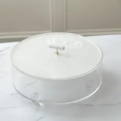 Lucite Corrugated Matzah Box with Leatherette Handle