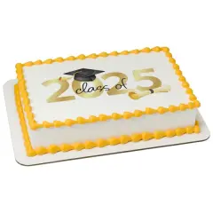 Traditional Grad 2025 Edible Cake Topper Image 1/4 sheet