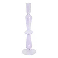 Elegant Glass Candle Holder Purple