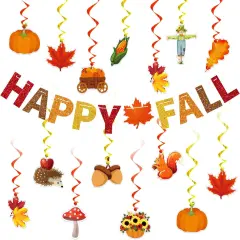 Happy Fall Glitter Banner (Multi Color)