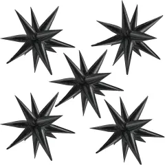 60 Pcs Star Balloons Explosion - 12 Point Cone Balloon (Black)