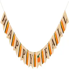 Happy Fall Pumpkin Burlap (	happy fall)