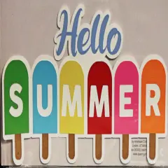 T & H Creations Hello Summer Layered Dimensional Title Sticker