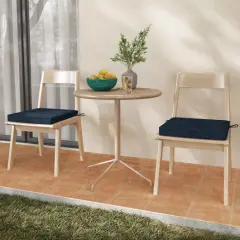 Set of 2 Square Waterproof Seat Chair Cushions Perfect for Dining Chairs or Patio Chairs Navy