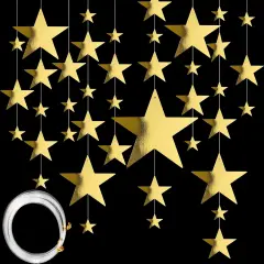 48 Pcs Gold Cardboard Stars Cutouts Party Decorations