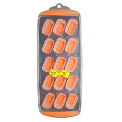 Handy Housewares 15 Rectangle Cube Flexible Silicone Bottom Push-Out Ice Cube Tray Orange