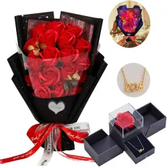Roses Bouquet Artificial Flower - Preserved Red