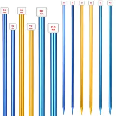 6 Pieces/ 3 Pairs Aluminum Straight Knitting Needles Set, 8 mm, 9 mm and 10 mm,14 Inch Single Point Knitting Needles, Color Extra Long Sweater Straight for DIY Projects
