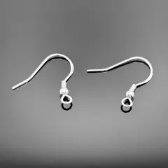 Sterling Silver Earring Hooks, 18x18mm, 10 Pieces