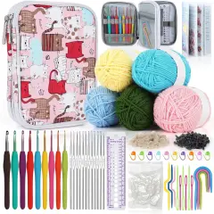 Beginner Yarn for Crocheting and Knitting-Crochet Kit for Beginners