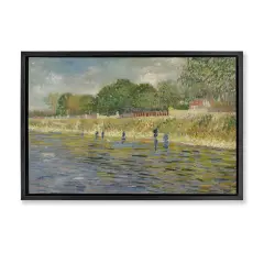 Stupell Industries Classic Van Gogh River Landscape Floater Framed Canvas Wall Art Design by one1000paintings