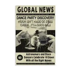 Stupell Industries Vintage Disco News Article Canvas Wall Art Design by Graffi*tee Studios