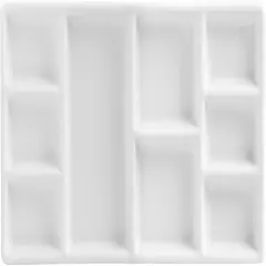 9-Well News Ceramic Rectangle Artist Paint Palette for Watercolor Gouache Acrylic Oil Painting