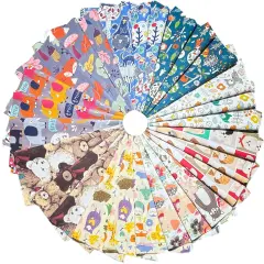 54Pcs Layer Cakes 10 inch Pre-Cut Fabric Squares for Quilting(Animal Theme)