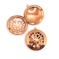 Rose Gold Celtic Aromatherapy Essential Oil Diffuser Lockets, 32x32mm