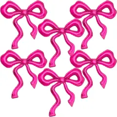 6pcs Hot Pink Bow Balloons (Hot Pink)
