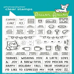 Lawn Fawn Clear Stamps 4"X6"-Treat Cart Add-On: Coffee