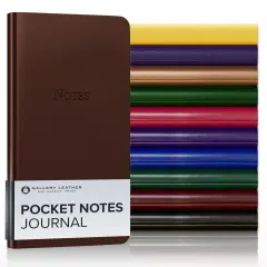 Pocket Notes Leather Journal by Gallery Leather - 6"x3.25" Freeport Bronze