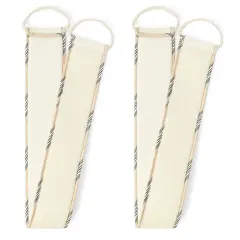 2 Pack Loofah Exfoliating Back Scrubber for Shower, Bath Scrub Sponge Cleaner Body Exfoliator for Men and Women, Spa Massage Dead Skin Cell Remover White