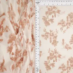 1 Yard Digital Toile Mesh Print Fabric, 56/58&Prime; Wide Polyester Spandex Blend BROWN