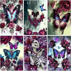 6 Pack 5D Skull Diamond Painting Kits Gem Art Paintings for Adults