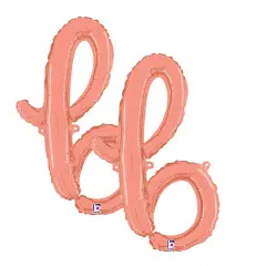Betallic&reg; 24 inch Script Letter B Rose Gold Air Fill Only