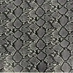 1 Yard Caicos Snake Skin Faux Leather Vinyl Fabric For Upholstery Handbags 54" Width Gray