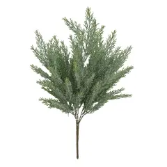 21" Iced Glitter Cedar Bush &ndash; 5-Stem Faux Greenery for Holiday Decor-84351