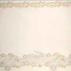 1 Yard Tiare Hibiscus Double Border Polyester Fabric 60 Inch Width