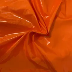 1 Yard Patent Faux Leather Apparel Vinyl Fabric With 54 Inch Wide Orange