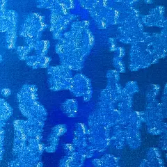 1 Yard Stretchy Velvet Hologram Embossed Island Print Fabric 60 Inches Width Royal