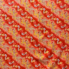 1 Yard Diagonal Tiare Lei Polyester Fabric For Sewing Crafts Apparel And Decorative Projects 45 Inch Width Red Orange