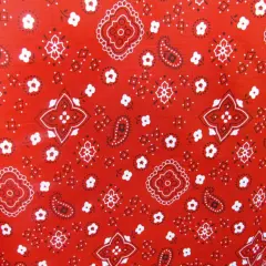 1 Yard DIY Bandana Print Fabric Soft Cotton Poly, Continuous Yardage, Machine Washable 58/59 Inches Wide Red