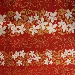 1 Yard Tiare Garden Glitter Polyester Poplin Fabric, 60" Wide Inspired RED