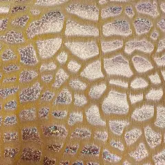 1 Yard Giraffe Stretch Velvet Hologram Fabric 60 Inches Width Gold