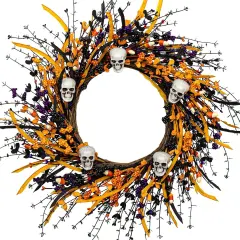 Artificial Halloween Wreath 22 Inch
