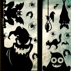 4 Sheets Spooky Monster Halloween Window Cling